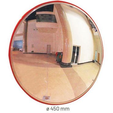 Manutan Expert - Valvontapeili- ja pylvässarja - 450 mm pyöreä peili 130° näkymä 6 m kantama punainen jalusta