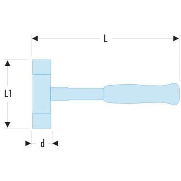 Facom - Rekyylitön vasara vaihdettavilla päillä - 320mm 1143g Ø 5cm