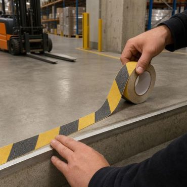 3m - Hienorakeinen keltainen/musta liukumaton teippi 50 mm x 20 m