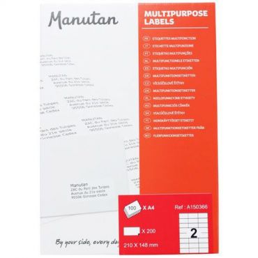 Manutan expert - Itsekiinnittyvät etikettiä manutan a5