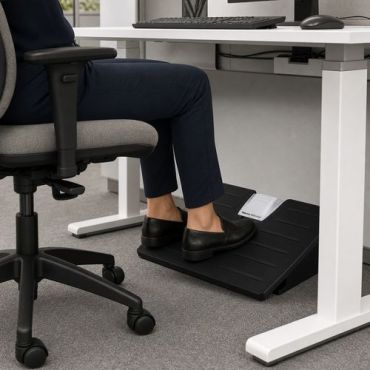 Fellowes - Säädettävä jalkatuki - Tummanharmaa - Ergonominen Microban 5v takuu