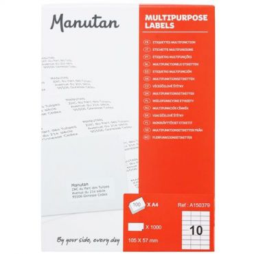 Manutan expert - Itsekiinnittyvät etikettiä manutan 105x57 mm