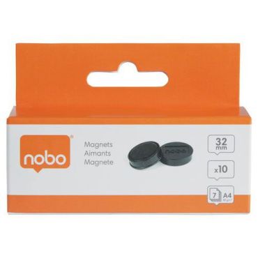 Nobo - Valkotaulumagneetti 32 mm musta 800 g 10 kpl