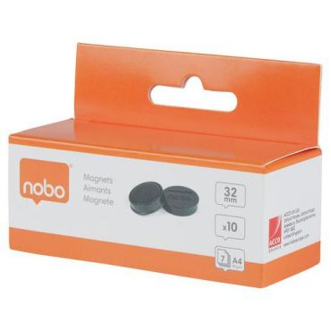 Nobo - Valkotaulumagneetti 32 mm musta 800 g 10 kpl