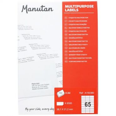 Manutan expert - Itsekiinnittyvät etikettiä manutan 38,1x21,2 mm