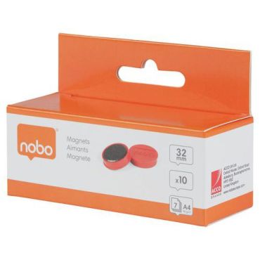 Nobo - Valkotaulumagneetti 32 mm punainen 800 g 10 kpl