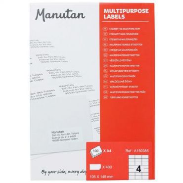 Manutan expert - Itsekiinnittyvät etikettiä manutan 105x148 mm