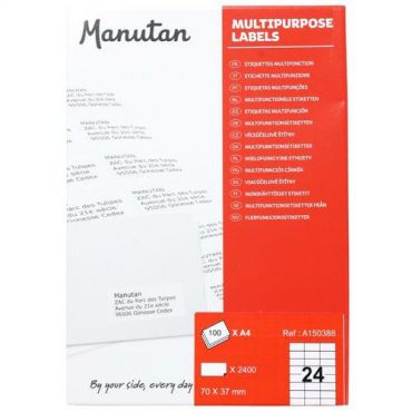 Manutan expert - Itsekiinnittyvät etikettiä manutan 70x37 mm
