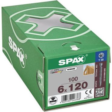 Spax - Puuruuvi sylinterikannalla T-Star Plus Wirox 6x120 mm - 100 kpl laatikko - Ulkokäyttöön teräs