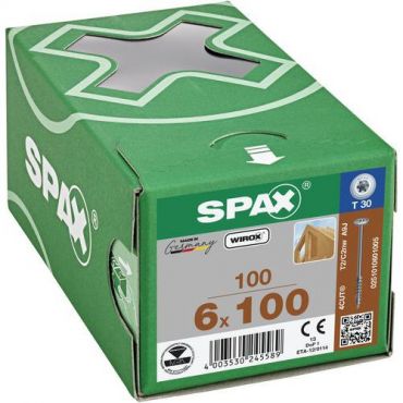 Spax - Ruuvi levypään osakierteellä t-star plus wirox 6x100