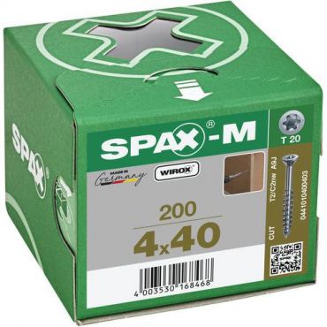 Spax - Universaali ruuvi uppopäällä t-star plus wirox 4x40