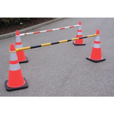 Sisäänvedettävä kartiotanko 1,3 m - Musta/keltainen - PVC - 3 vuoden takuu