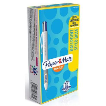 Papermate - Kuulakärkikynä InkJoy Quatro 4 väriä - Sekoitetut värit - 12 kpl