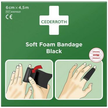 Cederroth - Sidos soft musta 6 cm x 4,5 m - cederroth