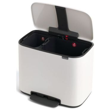 Brabantia - Poljinkori BO 11+23 L valkoinen - 34 L tilavuus - Pehmeä sulkeminen - Lajittelu