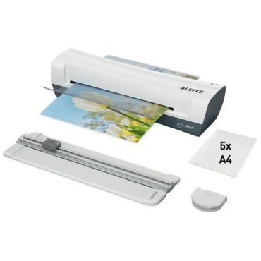 Leitz - 4-in-1 laminointilaitepakkaus iLAM Home A4 - Valkoinen Harmaa - Nopea esilämmitys 3 min