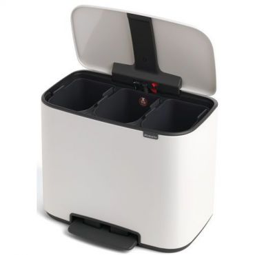 Brabantia - Roskakori polkimella bo 3x11 l valkoinen