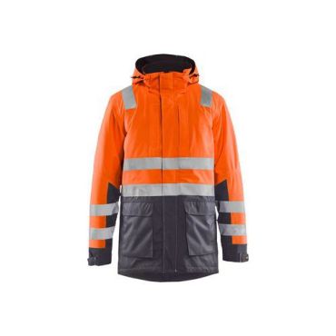 Blaklader - Highvis talviparka - Huomio oranssi/grafiitinharmaa - 4XL - Kestävä ja näkyvä työtakki