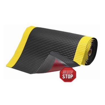 Notrax - Kuormitusta keventävä matto 60 x 2194 cm musta/keltainen - PVC 19 mm paksu kierrätettävä raskas käyttö