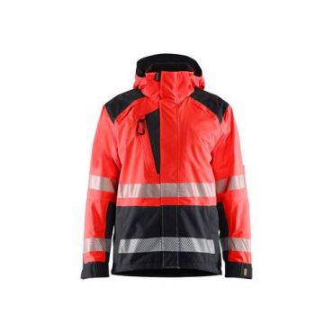 Blaklader - Highvis kuoritakki Huomio punainen/Musta - Koko 5XL - Työtakki ja liivi - Polyesteri