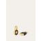 Loro Piana - Leather Covered Charm Earrings Rounded Calf, Woman, Black/Jewel Sun Gold, Size: NR