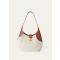 Loro Piana - Bobbin Medium Natural Canvas Rounded Calf, Woman, Natural/Caramel Sugar/Sun Gold, Size: NR