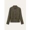Loro Piana - Jaylon Field Jacket Structured Linen Wool, Woman, Black Pine, Size: 42