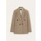 Loro Piana - Genny Db Jacket Summer Linen Crepe Chevron, Woman, Brown Chevron, Size: 40