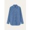 Loro Piana - Wayne Shirt Okayama Chambray, Woman, Aquifer Melange, Size: 36