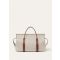 Loro Piana - Loom Weekender L42 Nat.canvas Rounded Leather, Man, Natural/Caramel Sugar/Antique Silver, Size: NR