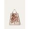 Loro Piana - Laguna Backpack Md Pto Ras Print On Cnvs/rndd Lth, Woman, Natural/Caramel Sugar/Sun Gold, Size: NR