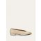 Loro Piana - Rebecca Cap Toe Baller. Fancy Shantung & Calf, Woman, Flax Brown, Size: 38