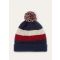 Loro Piana - Rocky Mountains Beanie Cash Gg 3, Man, Navy Base Red Beige, Size: L