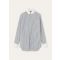 Loro Piana - Thea Penny Bar Collar Shirt Tela Shappe Stripes, Woman, Pale White/Prussian Blue, Size: 44