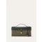 Loro Piana - Extra Clutch L36 Wool Linen Slk Twd/rounded Lth, Woman, Green Sand Herringbone/Blue Green/Sun Gold, Size: NR