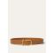 Loro Piana - Textured Inlay Waist Belt Satin Leather, Woman, Colour Vicuna/Sun Gold, Size: 90