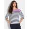 Raidallinen paita puuvillajerseytä - tummansininen / pinkki / raidall. - Gr. 48 - Goldner Fashion