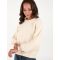 Embroidered Sleeve Jumper - S/M / CREAM