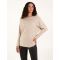 Foil Leaf Print Round Neck Jumper - M/L / BEIGE