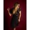 Mirror Shimmer Frill Sleeve Dress - 10 / Bronze