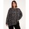 Curve Leopard Tie Back Cut And Sew Top - 22/24 / GREY