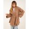 Wrap Belted Jacket - ONE / Camel
