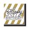 Mustankultaiset paperilautasliinat Happy Birthday -tekstillä 33 cm - 16 kpl