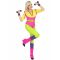 80-luvun Aerobic-ohjaajan Naamiaisasu Naiselle - Värikäät - XS