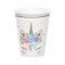 Yksisarvis- Pahvimukit 256 Ml 8 Kpl - Harmaa, Valkoinen - Ainutlaatuinen Koko
