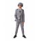 Suitmeister- 20-luvun Gangsterin Puku - Hopea/ Harmaa - 8-10 vuotta (122-128cm)