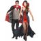 Aikuisten Punainen Verinen Vampyyri-asu Halloween Pariskunnille - Musta - Ainutlaatuinen Koko
