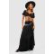 Ensemble Texturé Avec Bralette Et Jupe Longue - Noir - 42, Noir