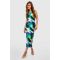 Robe Bandeau Plissée À Imprimé Abstrait - Multicolore - 12, Multicolore