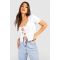 T-Shirt À Manches Courtes Et Attaches - Blanc - S, Blanc